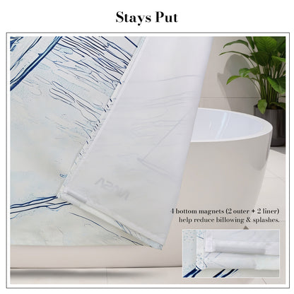 “Orbit of Dreams" NASA Series Shower Curtain Set (Blue)