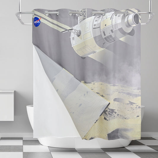 “Lunar Overlook" NASA Series Shower Curtain Set