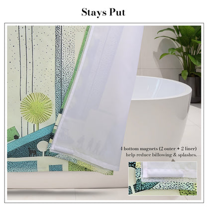 “Green Frontier" NASA Series Shower Curtain Set