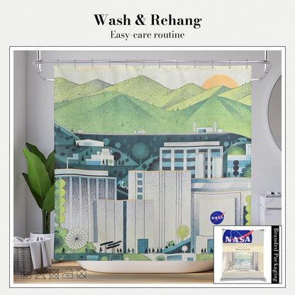 “Green Frontier" NASA Series Shower Curtain Set