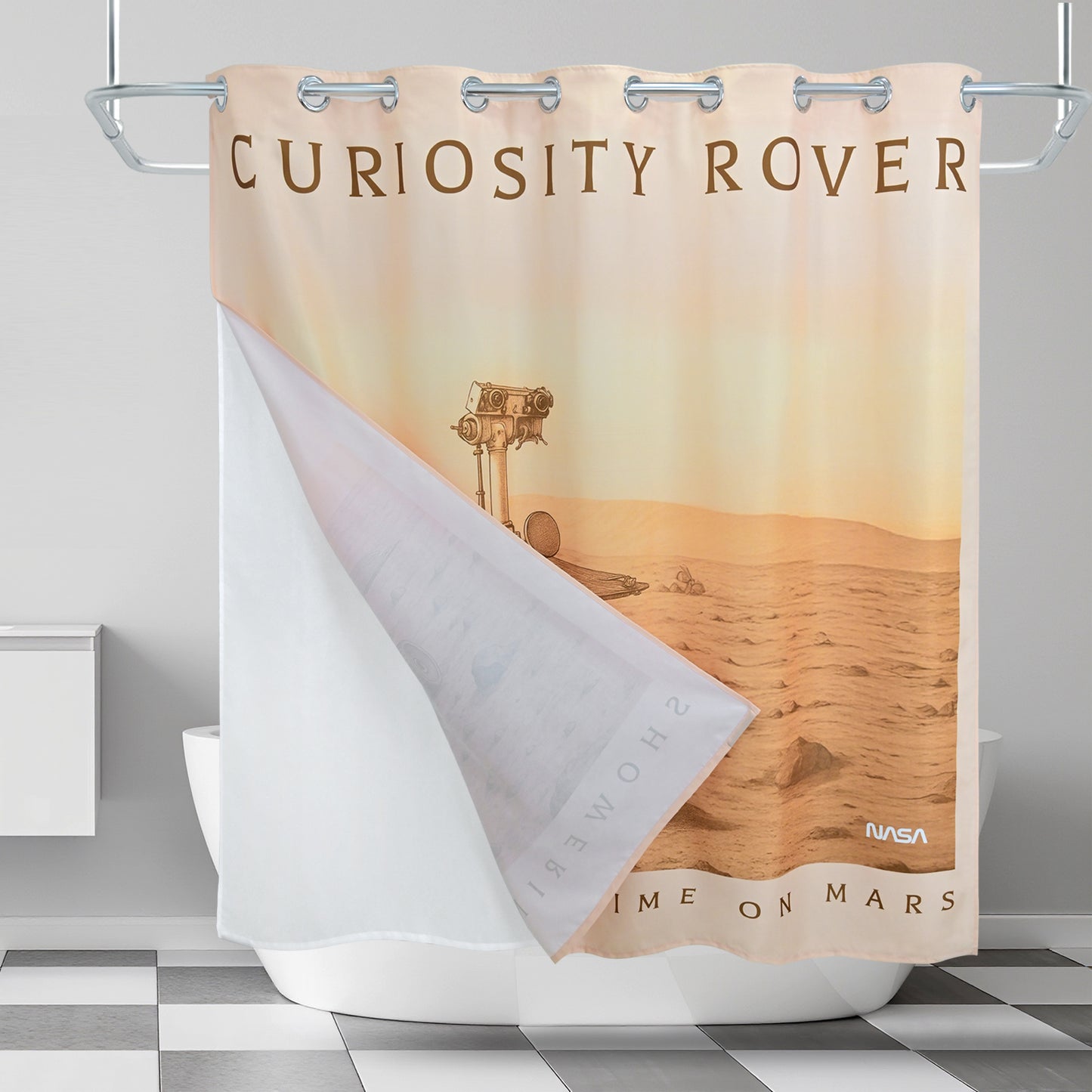 “Curiosity, Morning on Mars" NASA Series Shower Curtain Set
