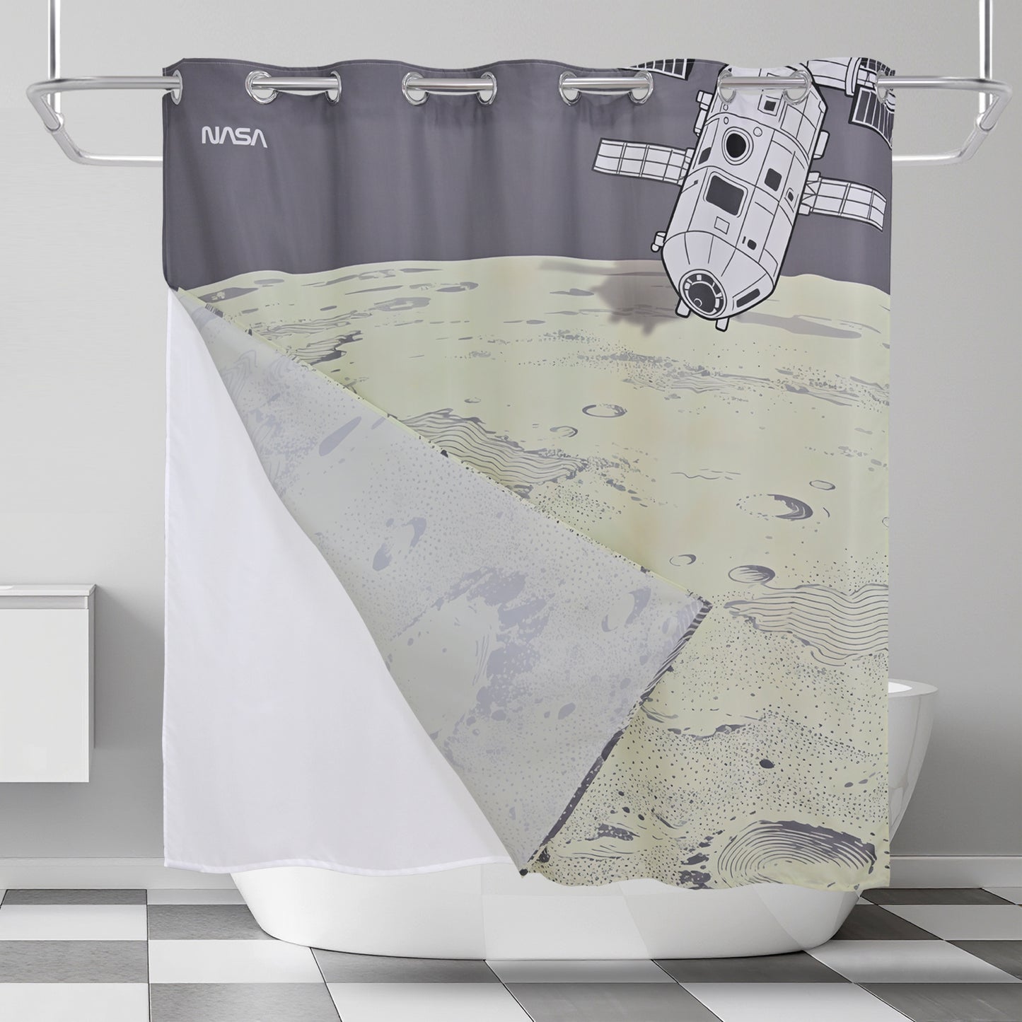 “Orbital Atlas" NASA Series Shower Curtain Set