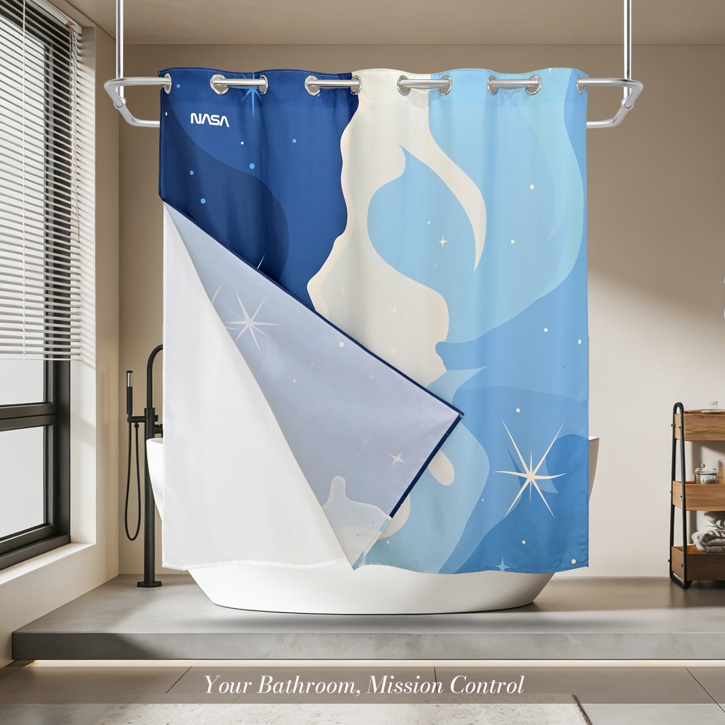 “Carina Cascade" NASA Series Shower Curtain Set (Simple Style)