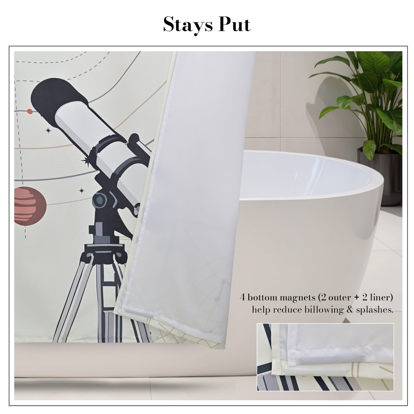 “Home Observatory" NASA Series Shower Curtain Set