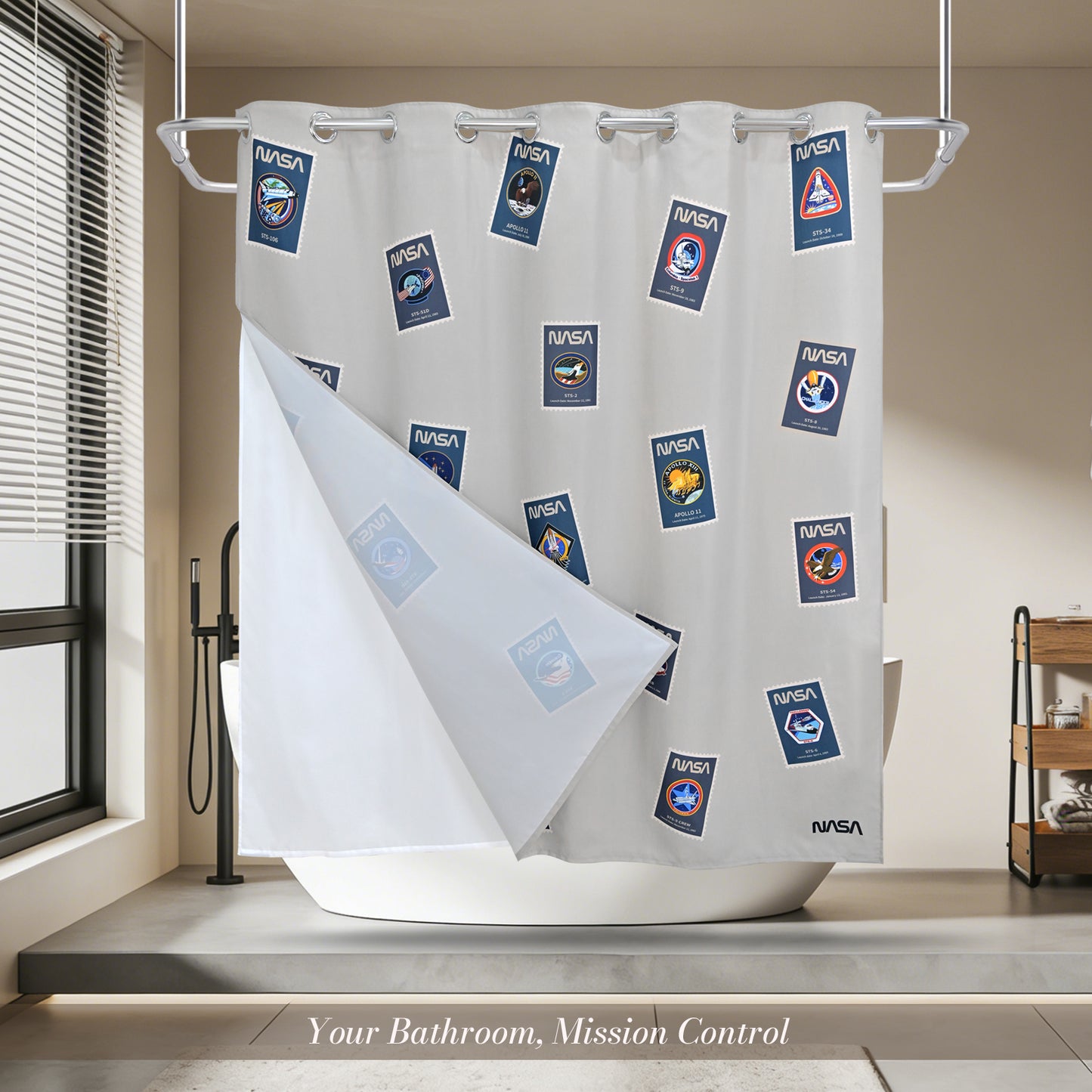 “Postcards from Space" NASA Series Shower Curtain Set