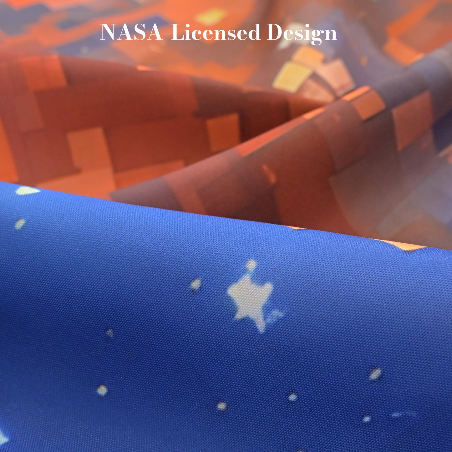 “Cosmic Mosaic" NASA Series Shower Curtain Set (Pixel Style）