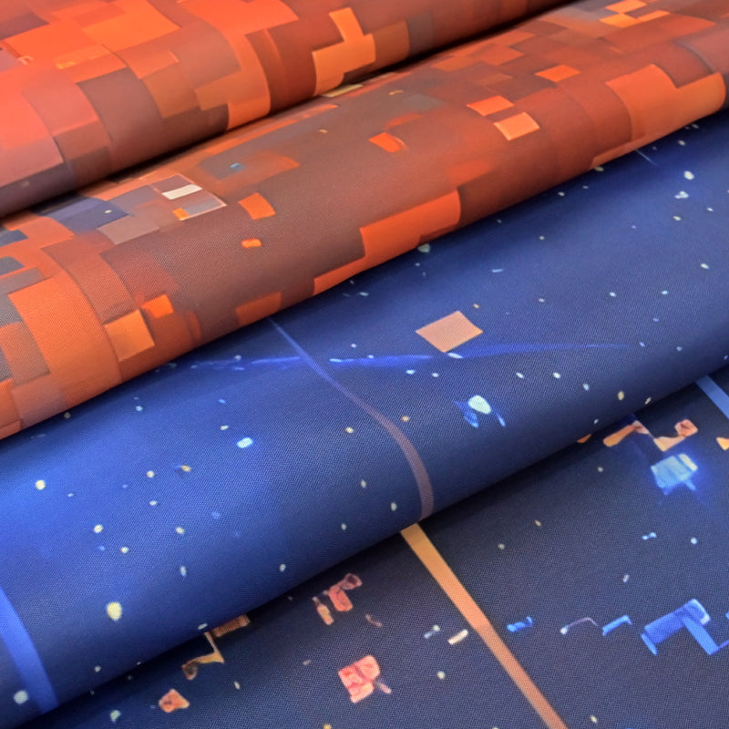 “Cosmic Mosaic" NASA Series Shower Curtain Set (Pixel Style）