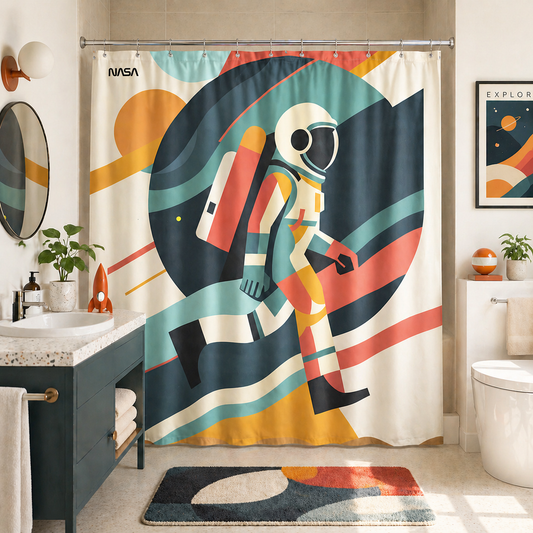 “Orbit Walker" NASA Series Shower Curtain Set