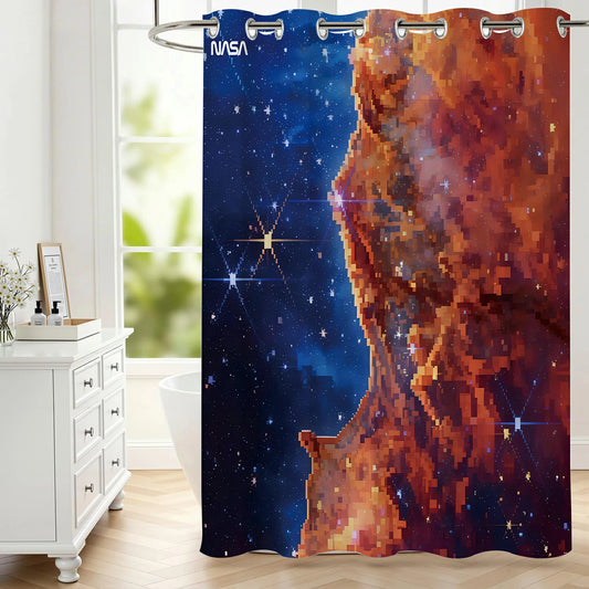 “Cosmic Cliff" NASA Series Shower Curtain Set (pixel style）