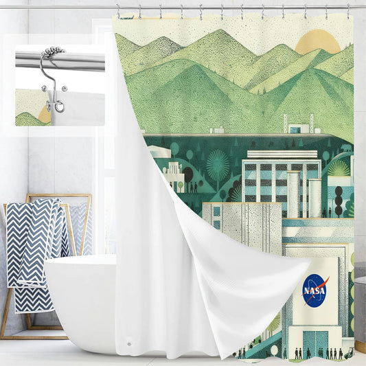 “Green Frontier" NASA Series Shower Curtain Set